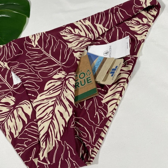 NWT Volcom [ Large ] Palm Squad Bikini Swim Bottom‎ in Pomegranate - Picture 5 of 10